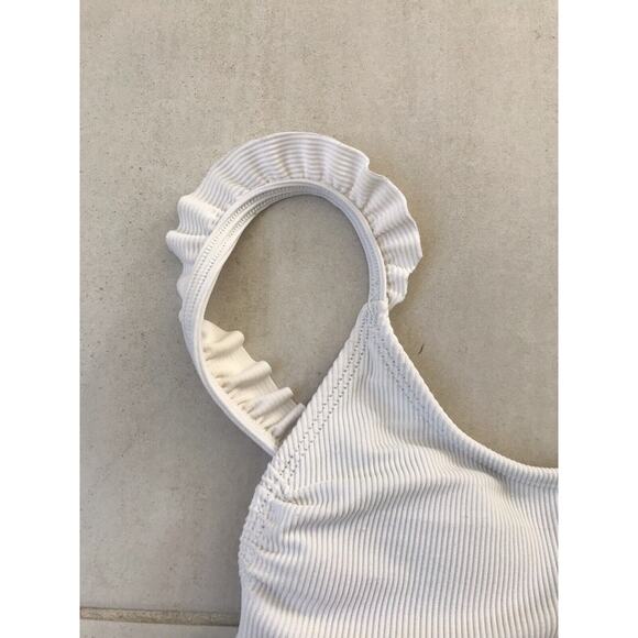 Xhilaration Swim One Piece Swimsuit Ribbed Ruffled Swimwear - Picture 3 of 10